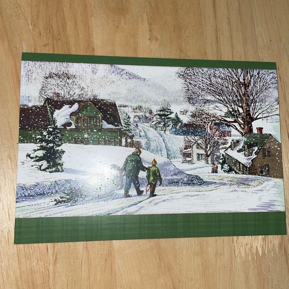 Vintage Hallmark Christmas Cards 16 Glitter & Designed Envelopes Boxed Snowy - Picture 5 of 9